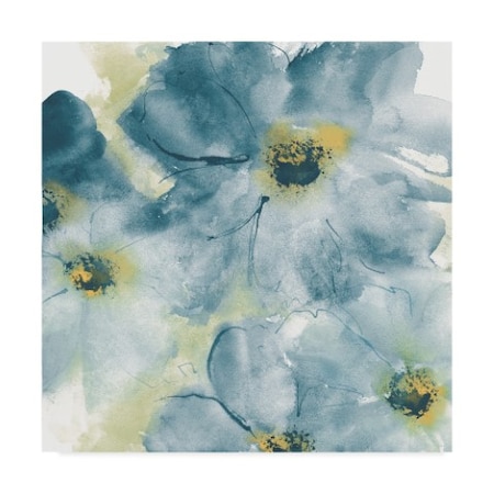 Chris Paschke 'Seashell Cosmos I Blue And Yellow' Canvas Art,35x35